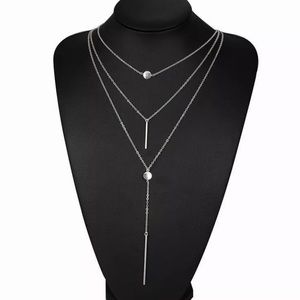 New925 Multilayer Choker Chain Statement Necklace